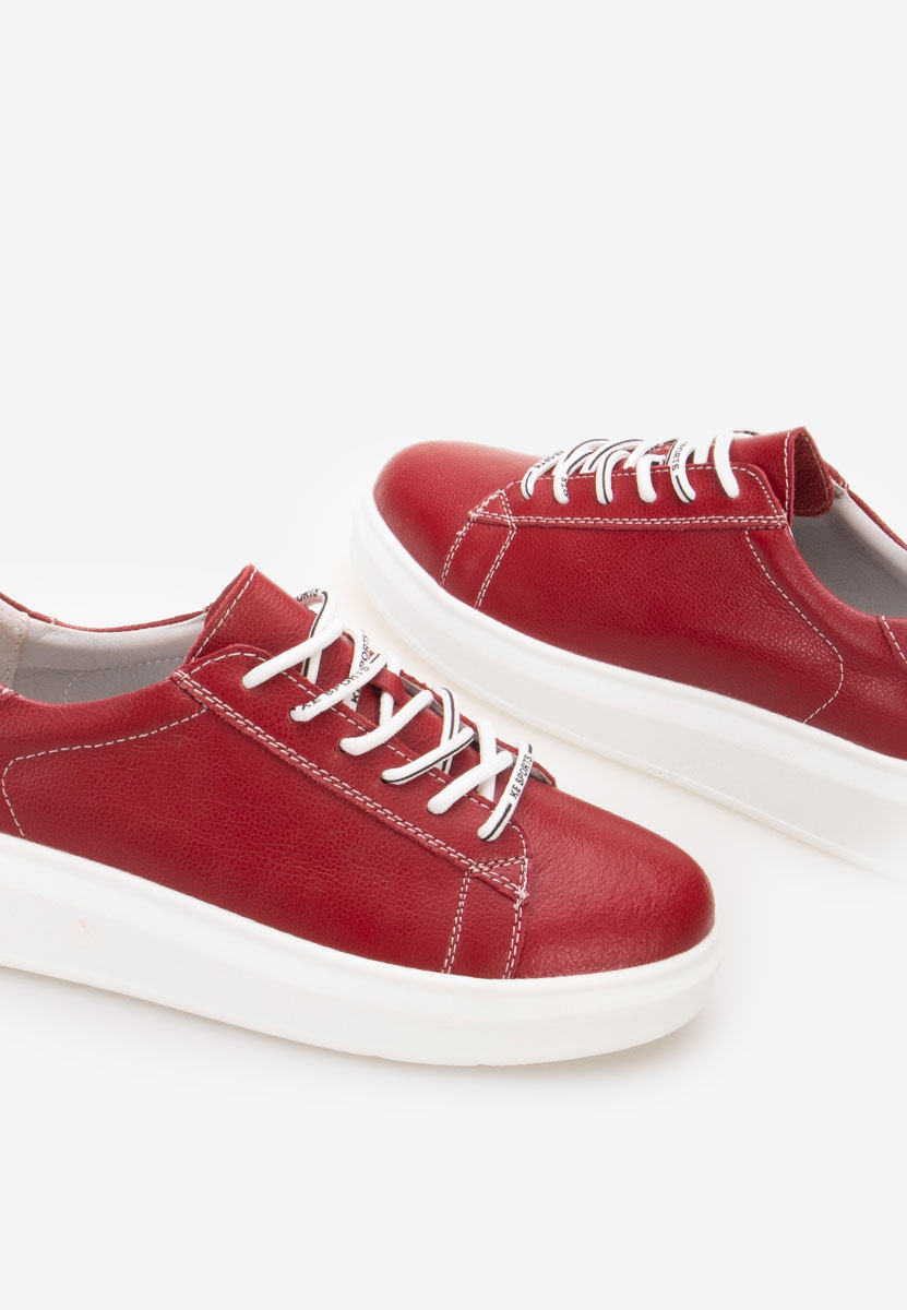 Červené kožené dámské sneakersy Atrium