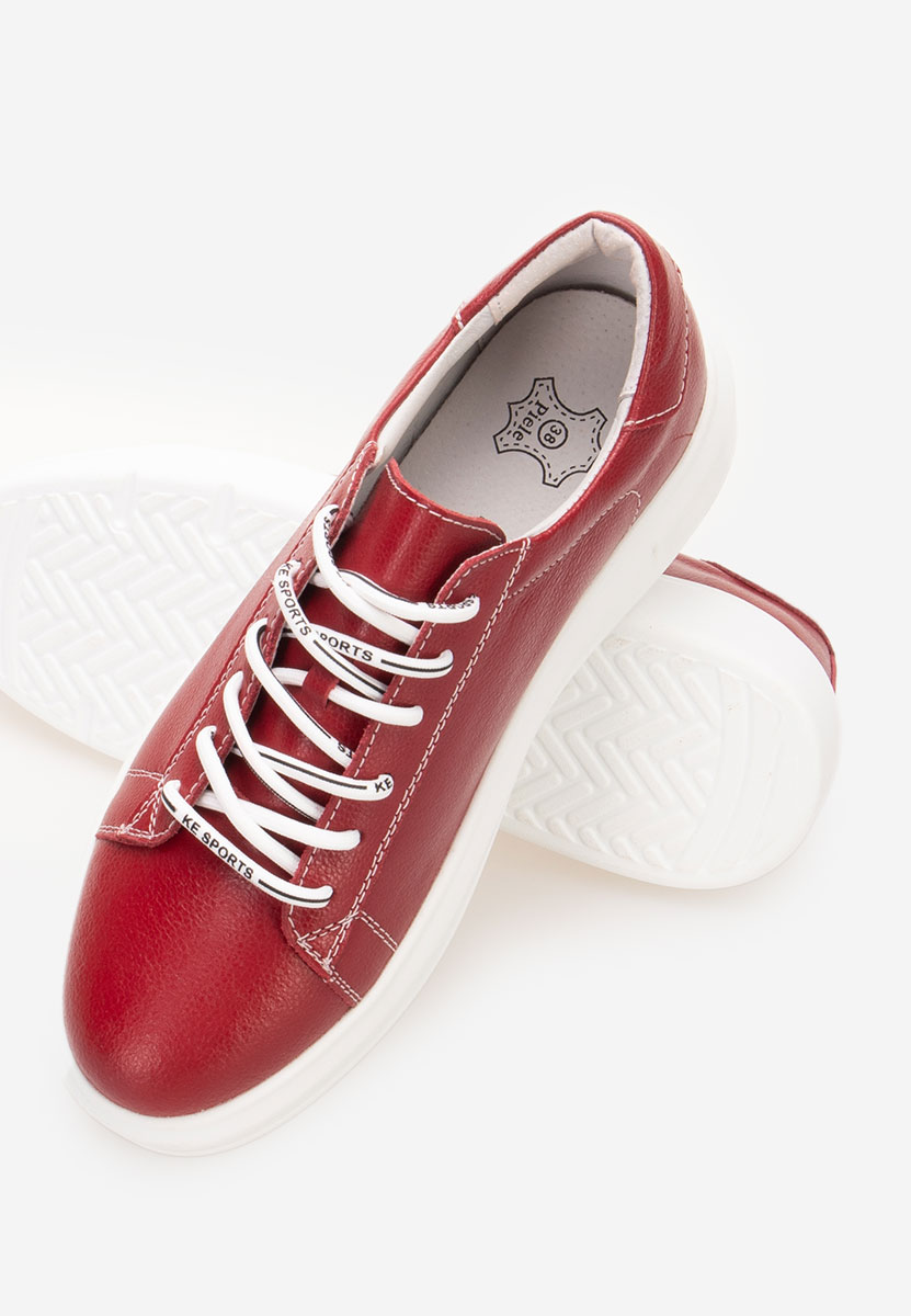 Červené kožené dámské sneakersy Atrium
