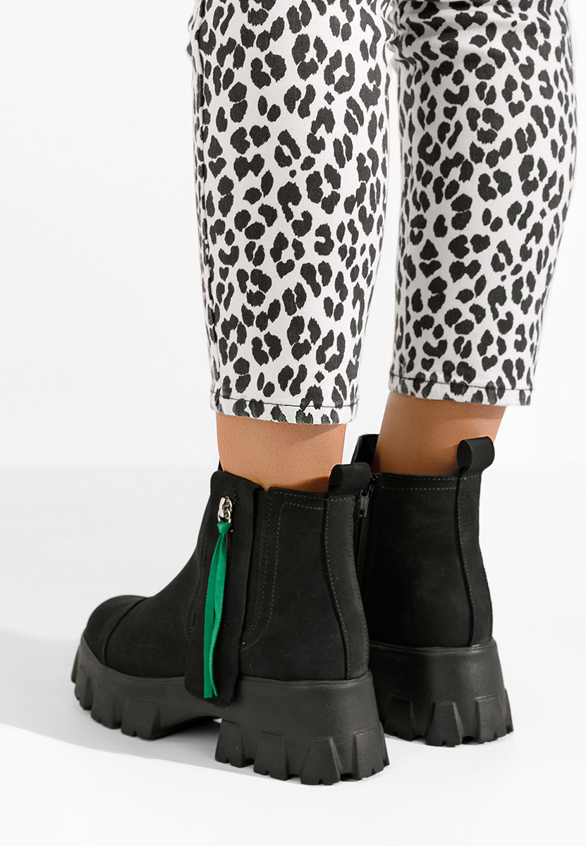 Černé kožené kotníkové boty Endless V2