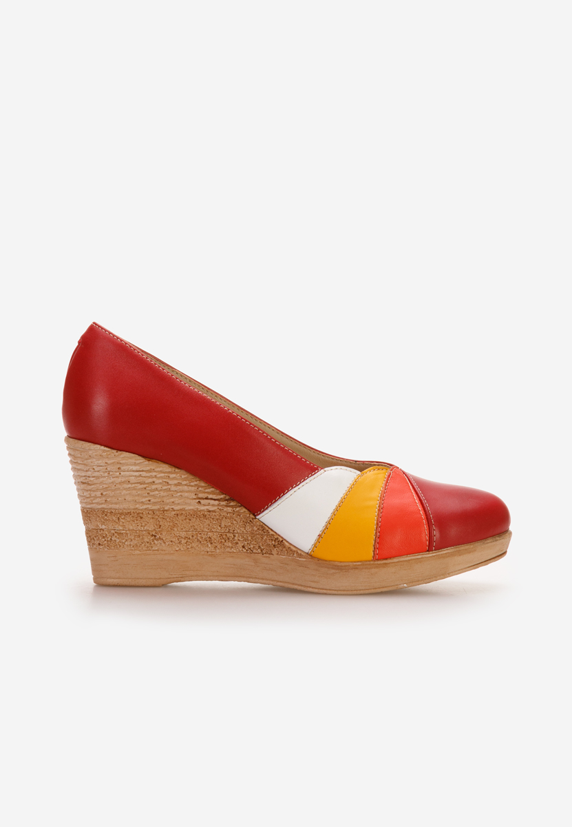 Červené lodičky na klínku Iryela