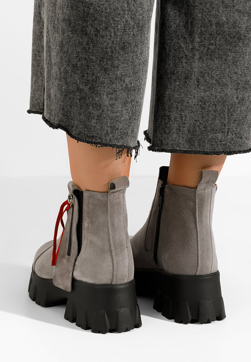 Šedé kožené kotníkové boty Endless V2