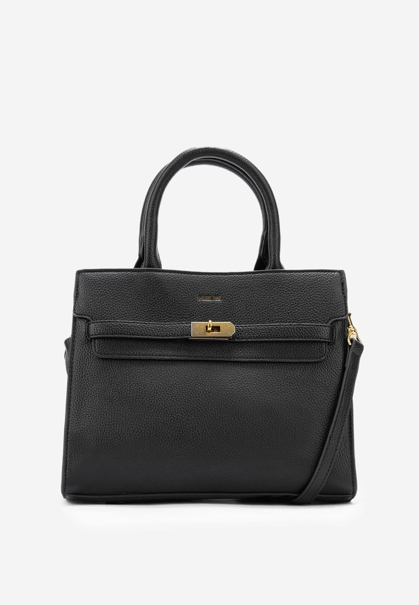 Černá rukojeť kabelky Tharsa