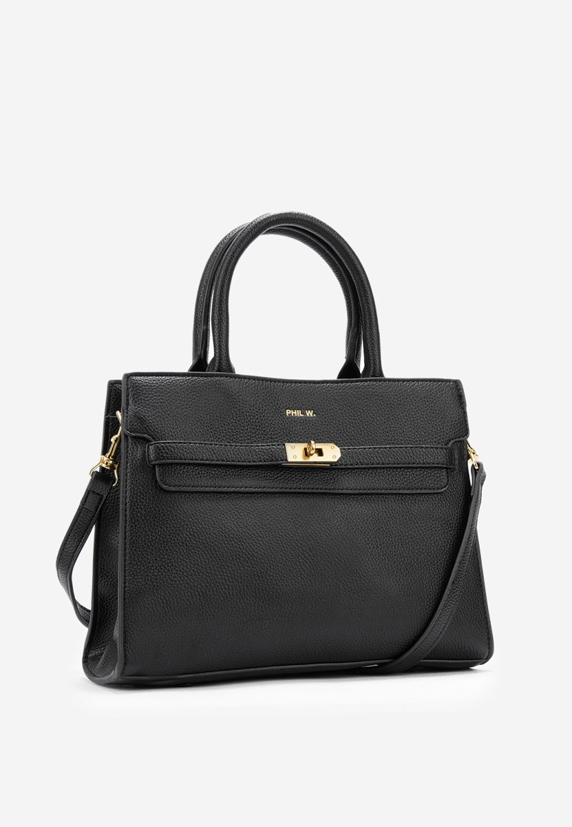 Černá rukojeť kabelky Tharsa