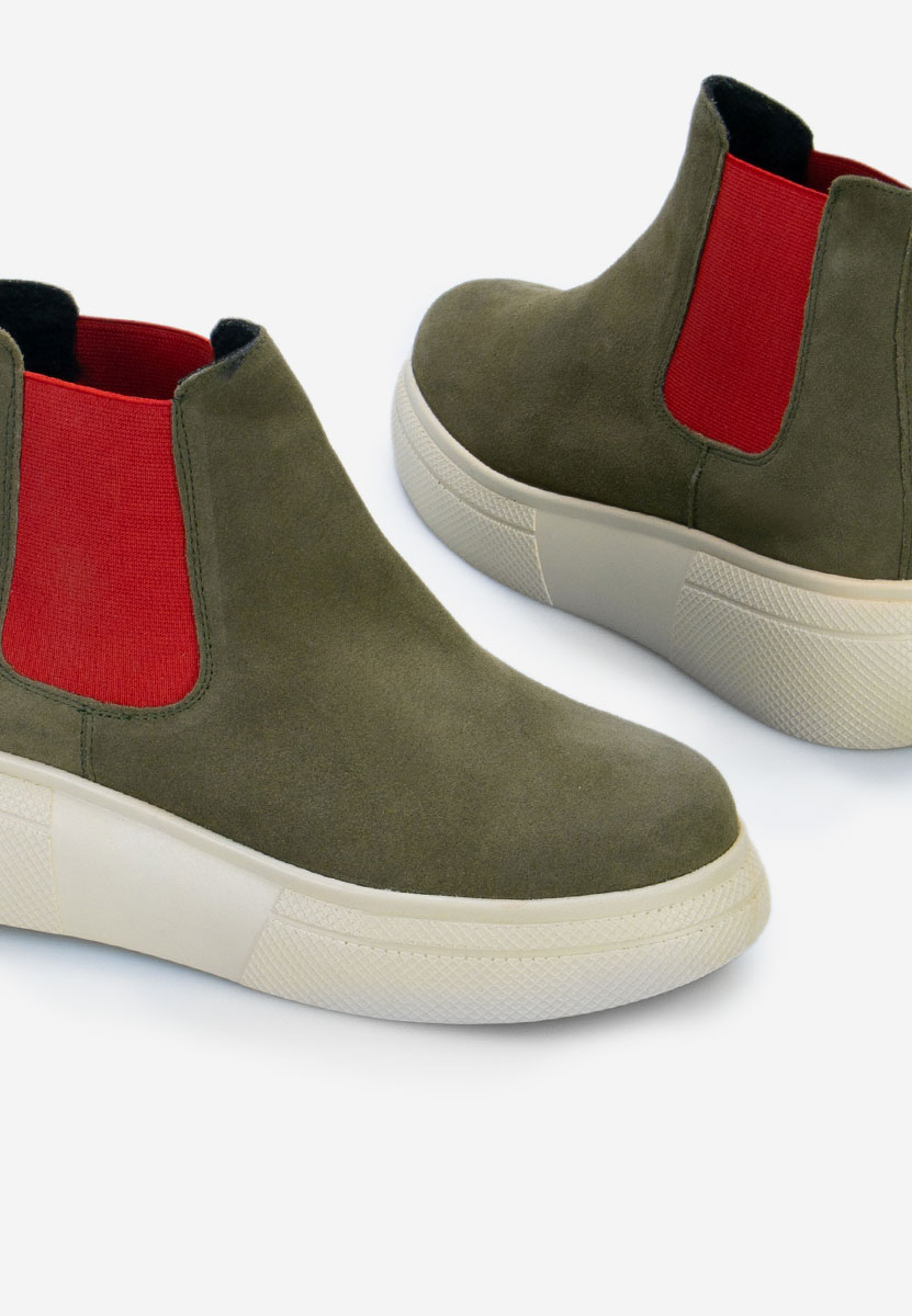 Khaki dámské chelsea boty Kisalia V2
