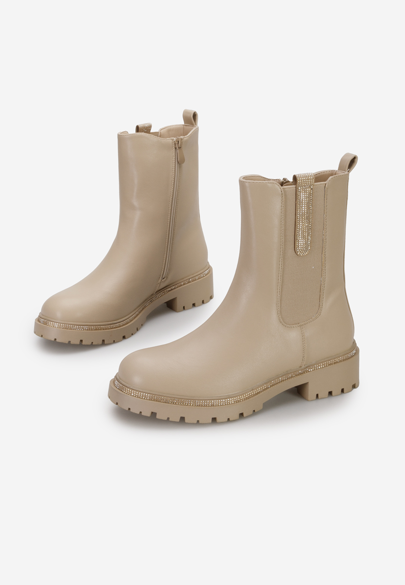 Khaki dámské chelsea boty Nellie