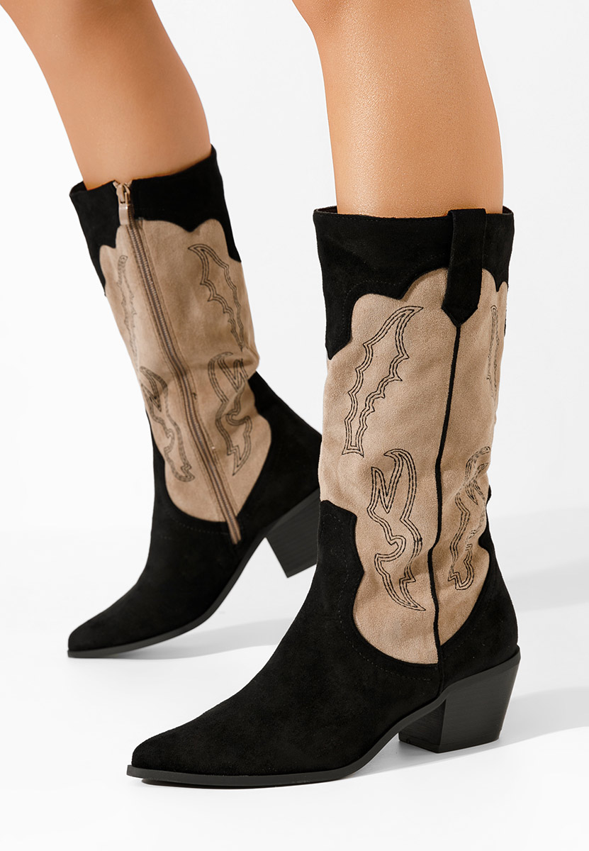 Černé dámské kozačky Kania