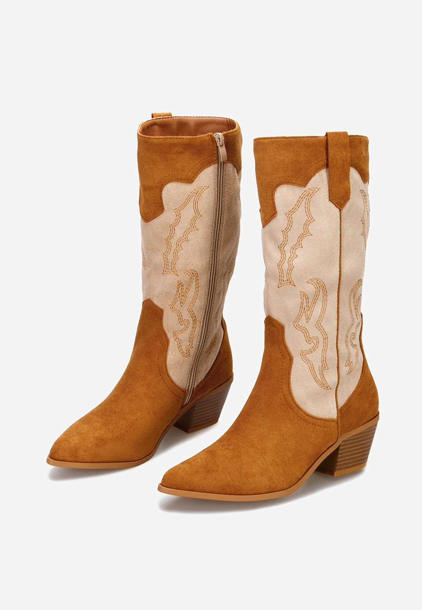 Camelové dámské kozačky Kania