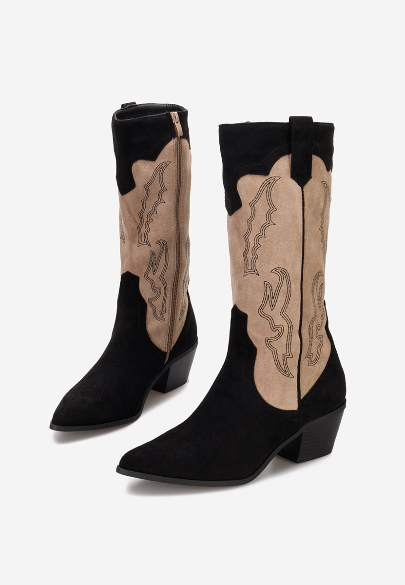 Černé dámské kozačky Kania