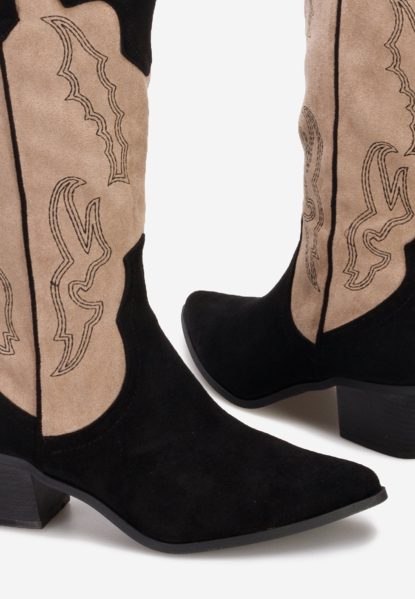 Černé dámské kozačky Kania