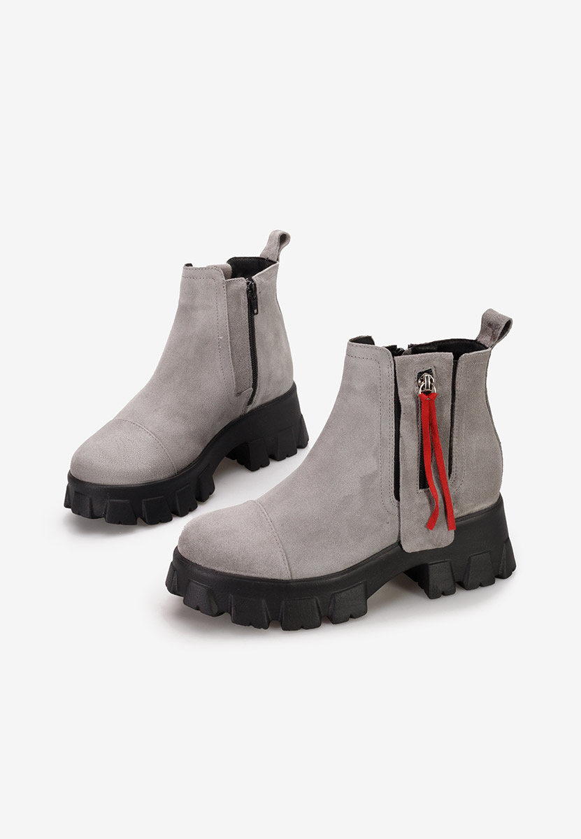Šedé kožené kotníkové boty Endless V2