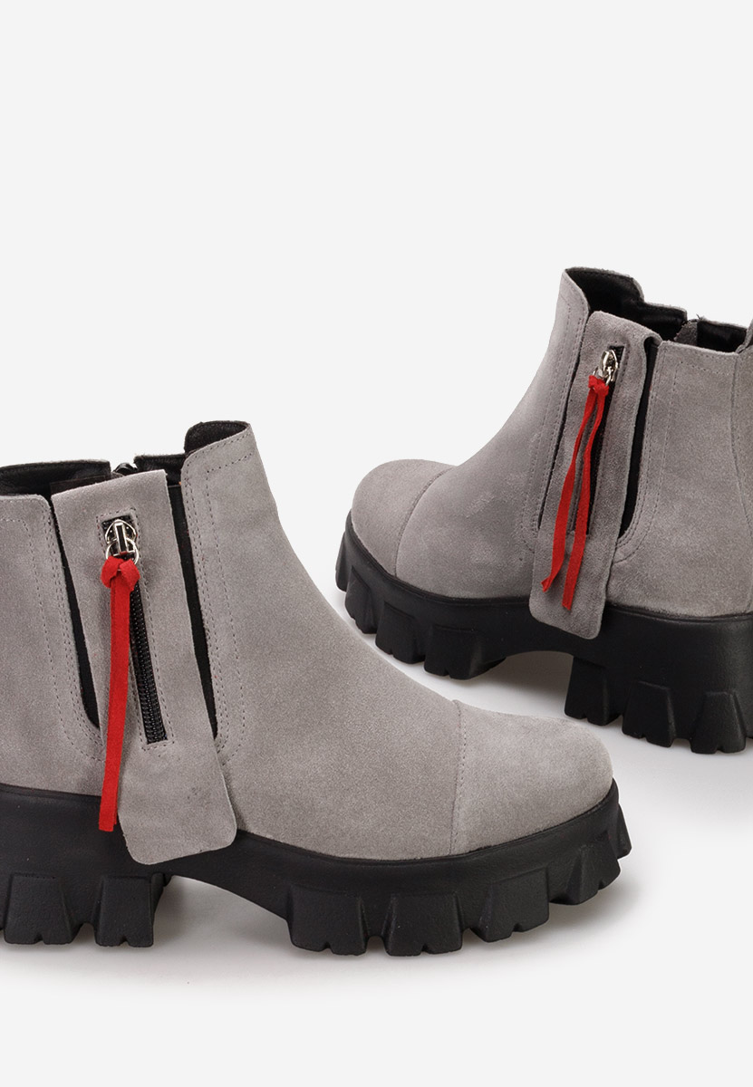 Šedé kožené kotníkové boty Endless V2