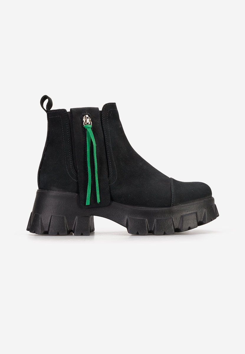 Černé kožené kotníkové boty Endless V2