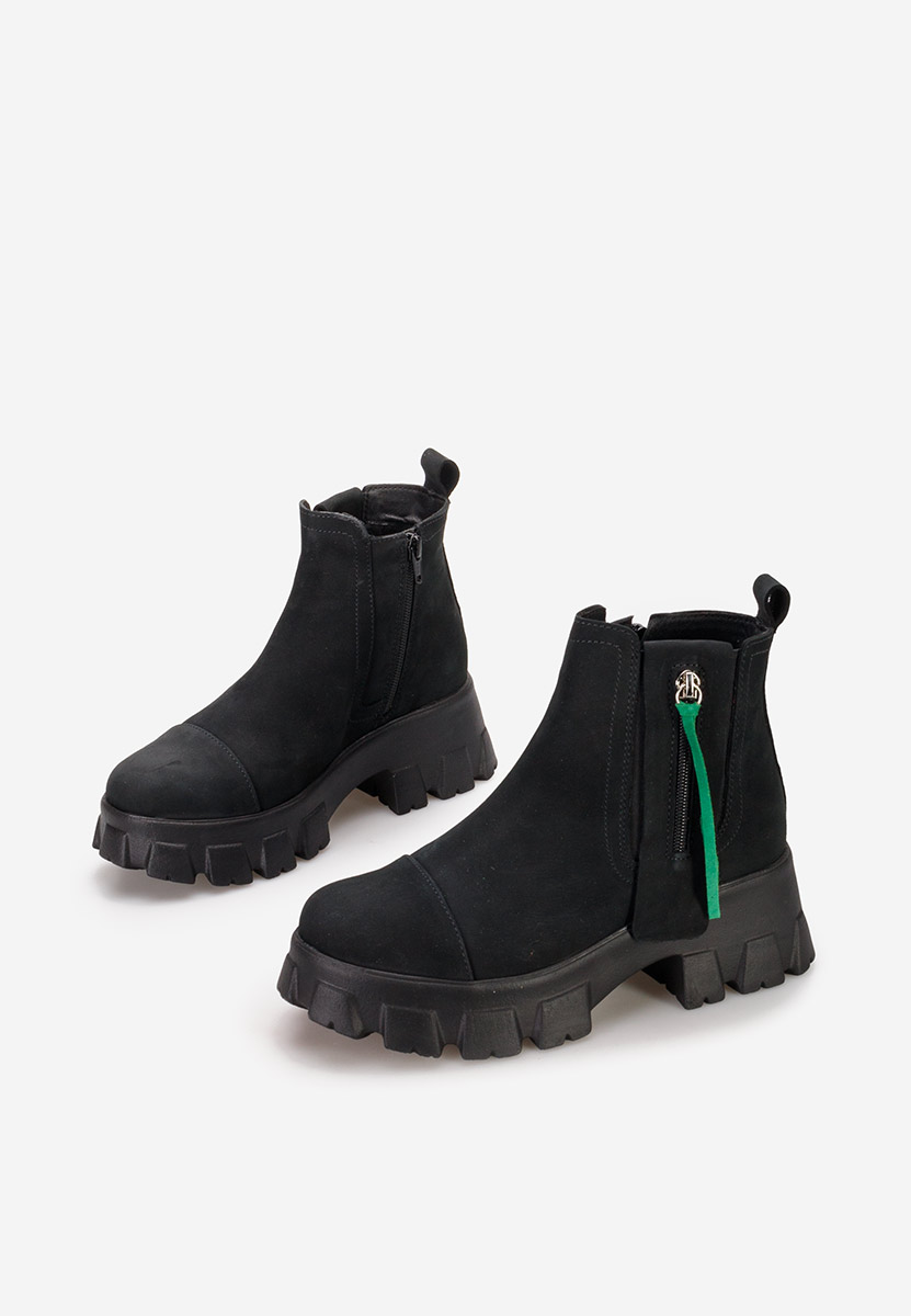 Černé kožené kotníkové boty Endless V2