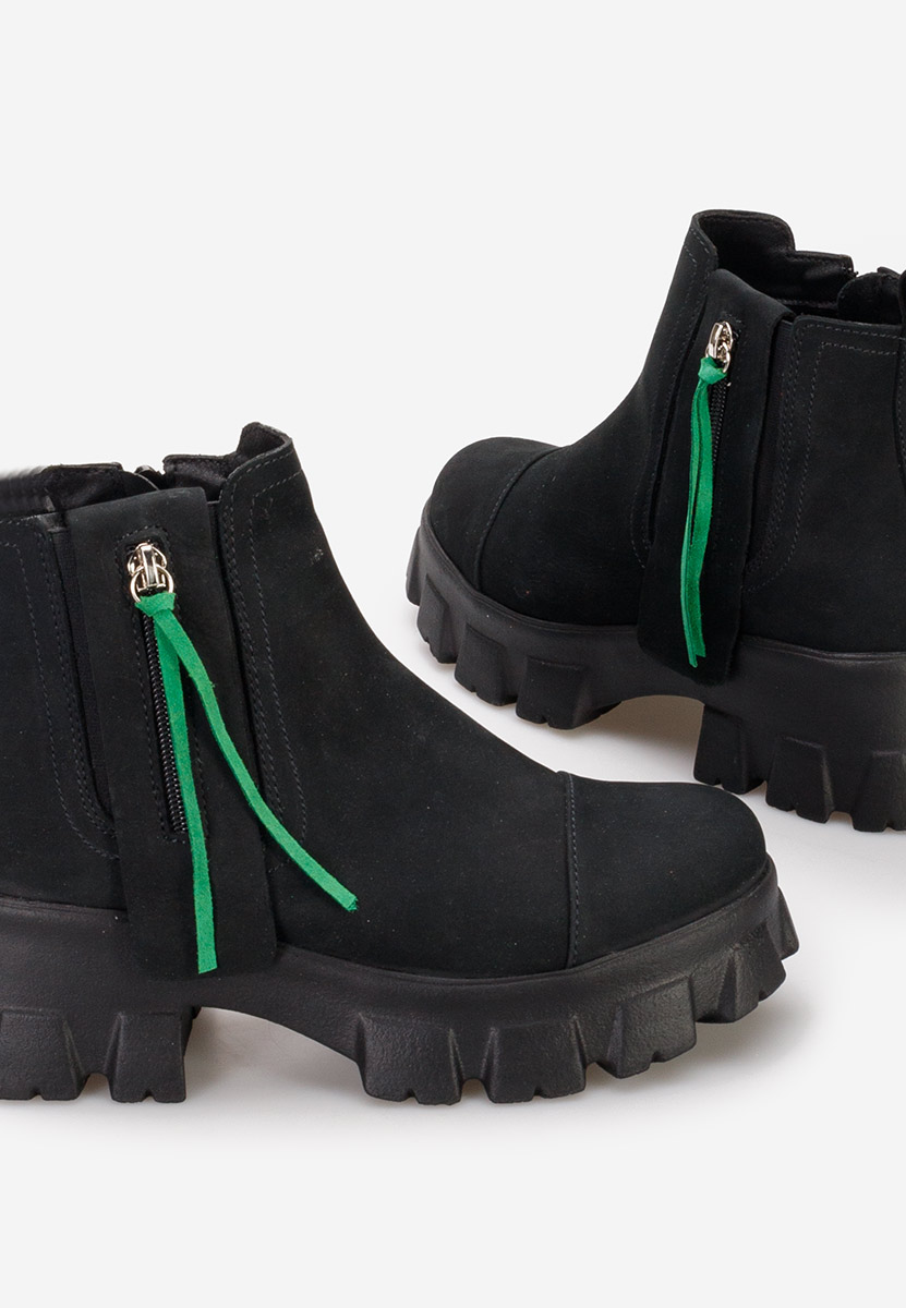 Černé kožené kotníkové boty Endless V2