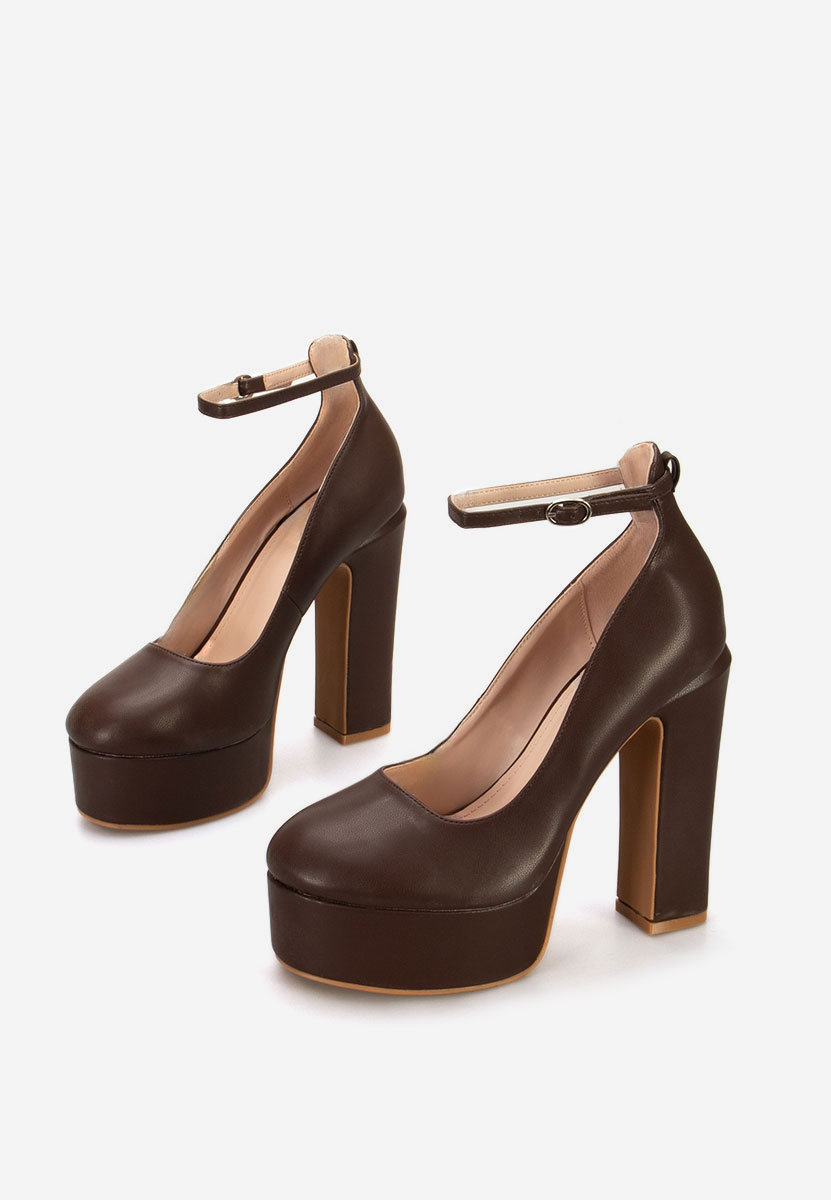 Hnedé lodičky s platformou Matea V3