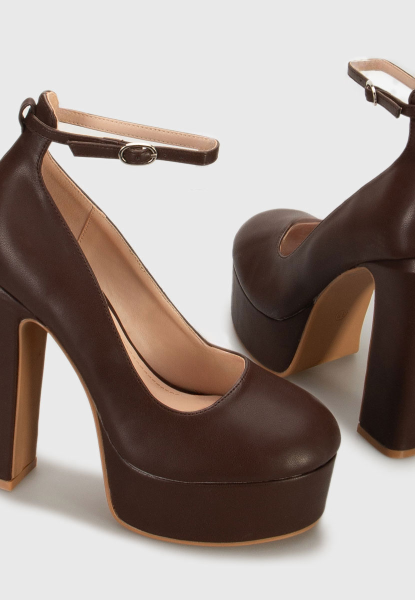 Hnedé lodičky s platformou Matea V3