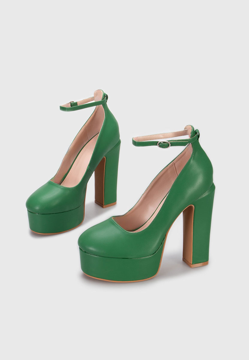 Zelené lodičky s platformou Matea V4