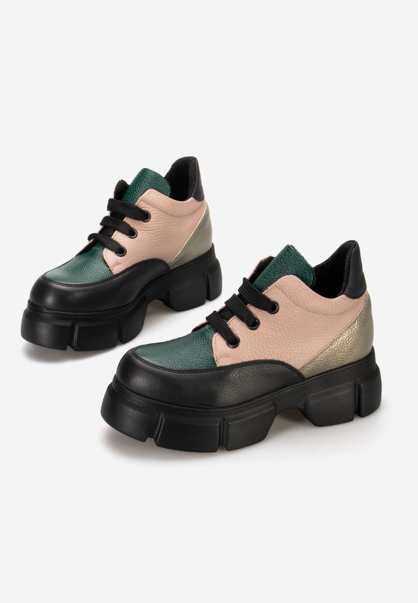 Viacfarebné kožené kotníkové boty Kianna