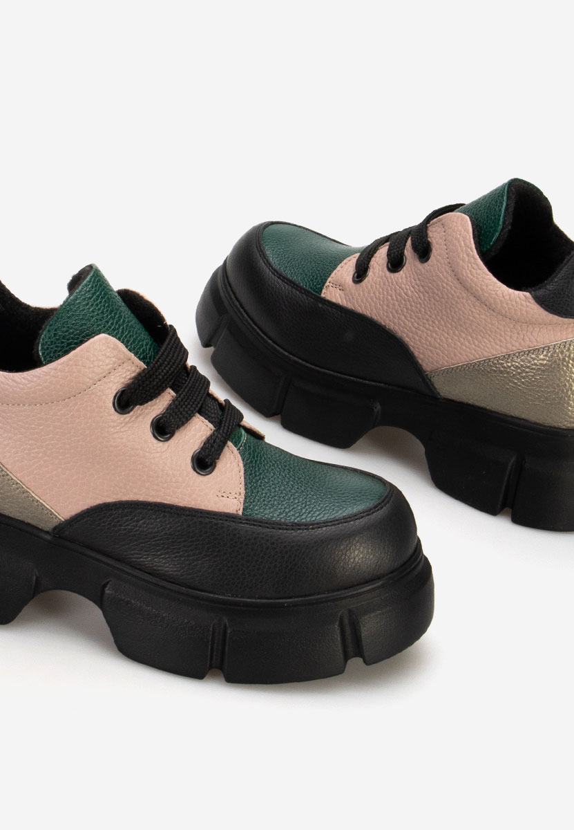 Viacfarebné kožené kotníkové boty Kianna