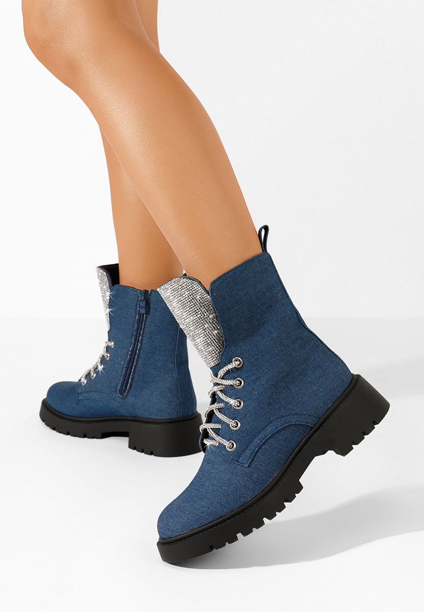 Modré šněrovací kotníkové boty Nomina