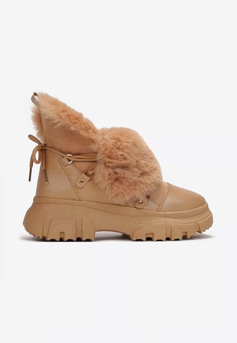 Khaki dámské zimní boty kotníkové Fralesia
