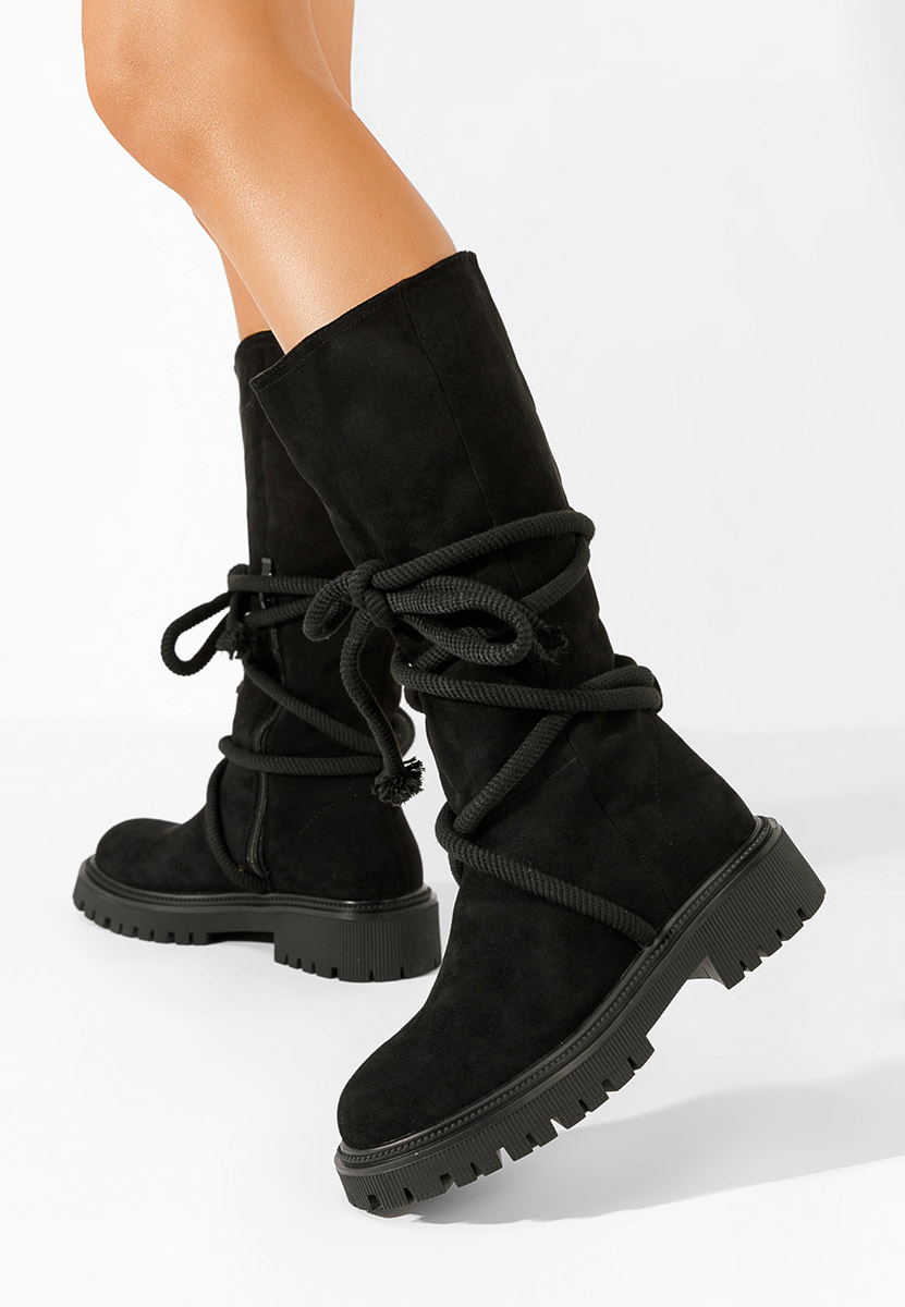 Černé dámské nízké kozačky Iekna