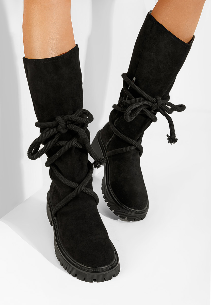 Černé dámské nízké kozačky Iekna