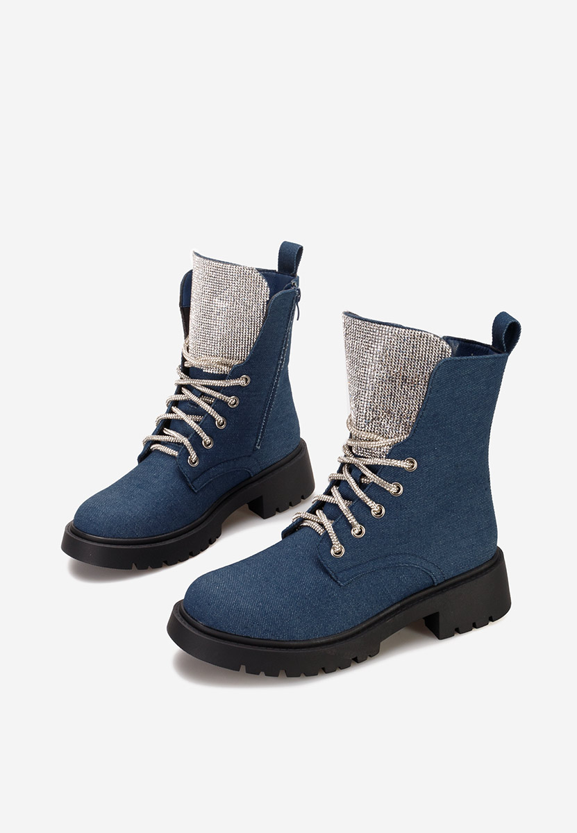 Modré šněrovací kotníkové boty Nomina