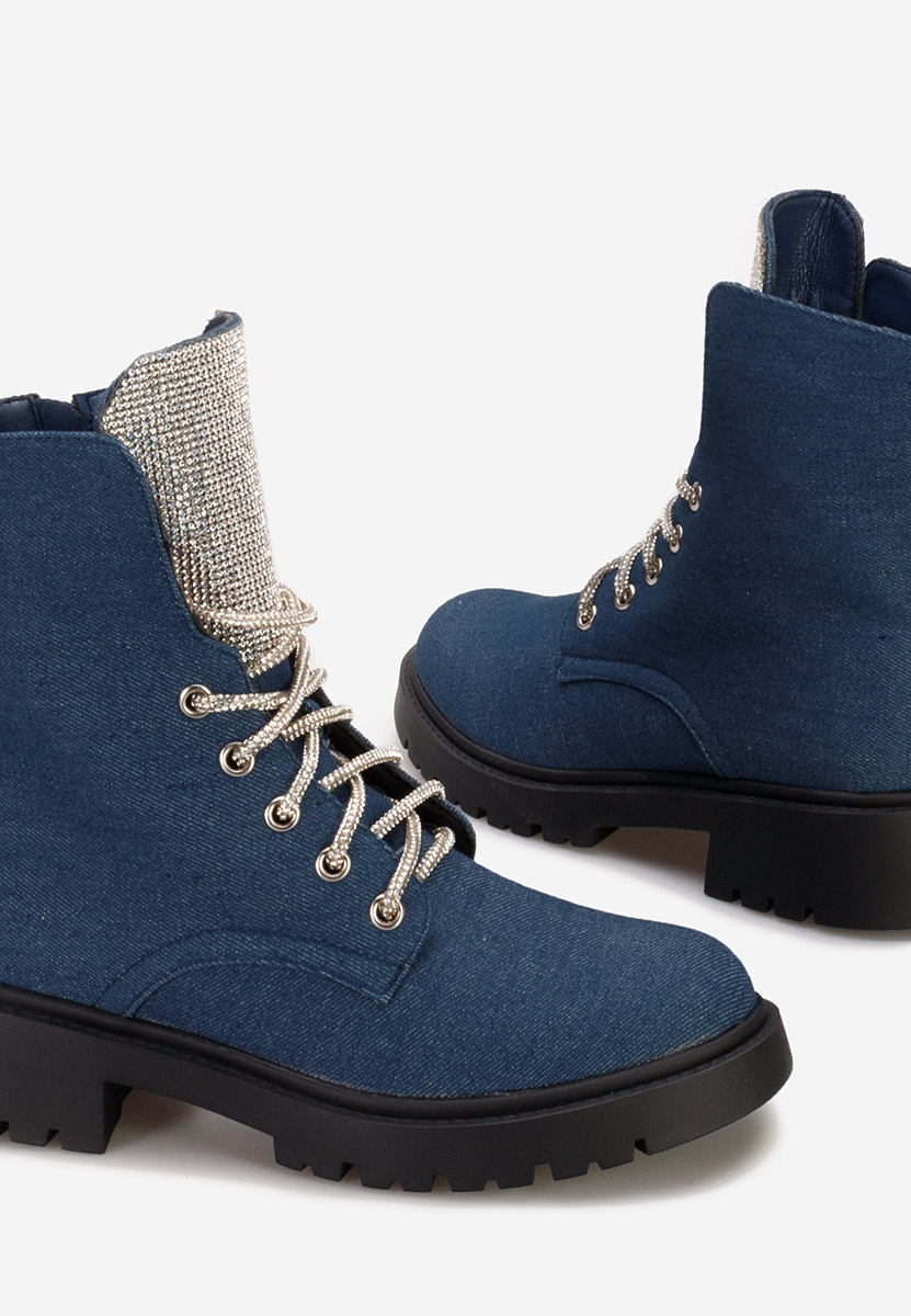 Modré šněrovací kotníkové boty Nomina