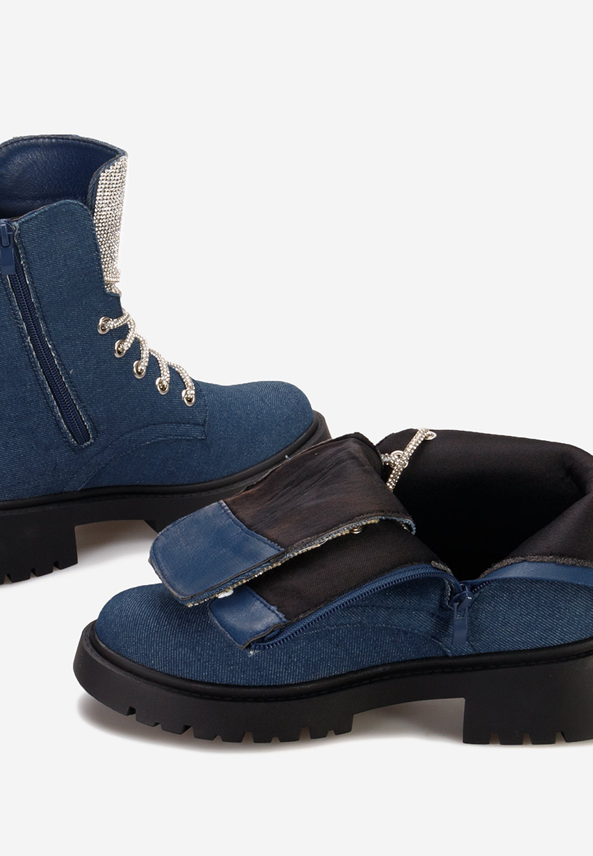 Modré šněrovací kotníkové boty Nomina