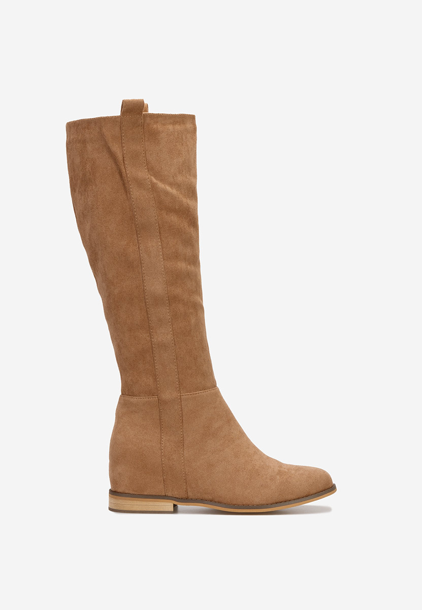 Camelové kozačky na klínku Lanella