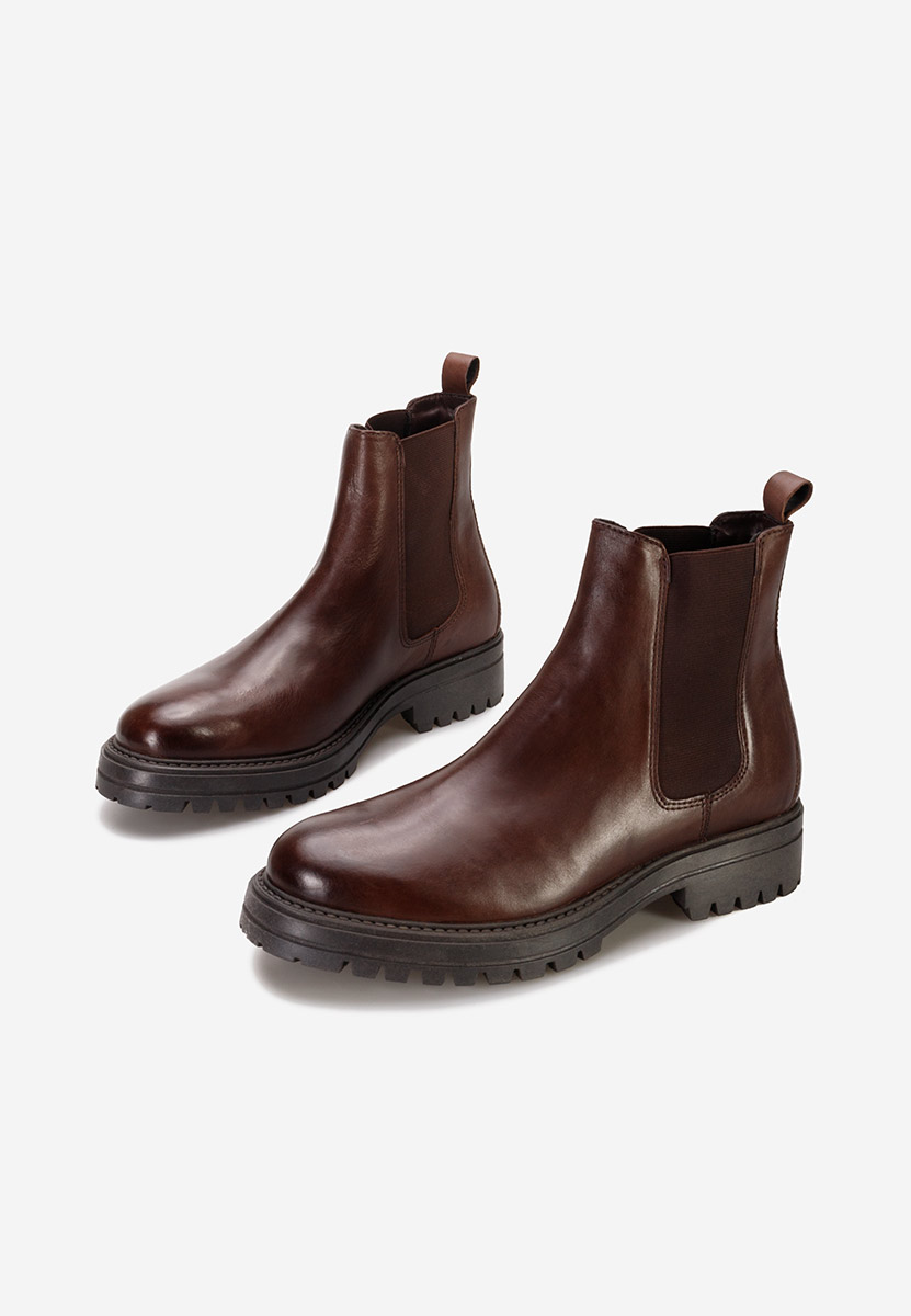 Hnedé pánské kožené kotníkové boty Zarion