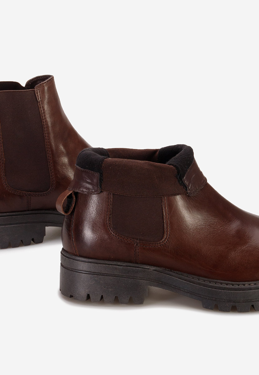 Hnedé pánské kožené kotníkové boty Zarion