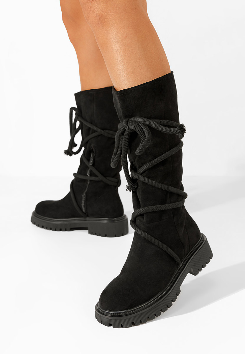 Černé dámské nízké kozačky Iekna