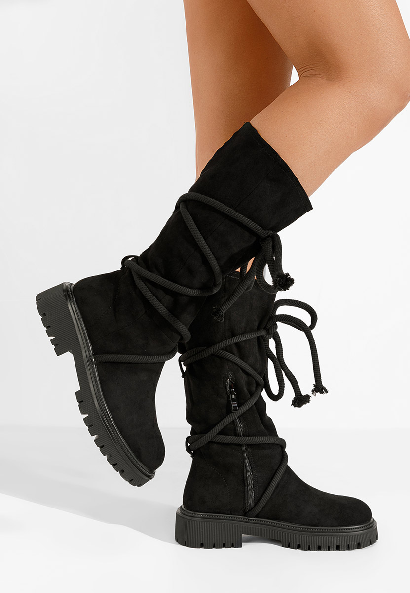 Černé dámské nízké kozačky Iekna