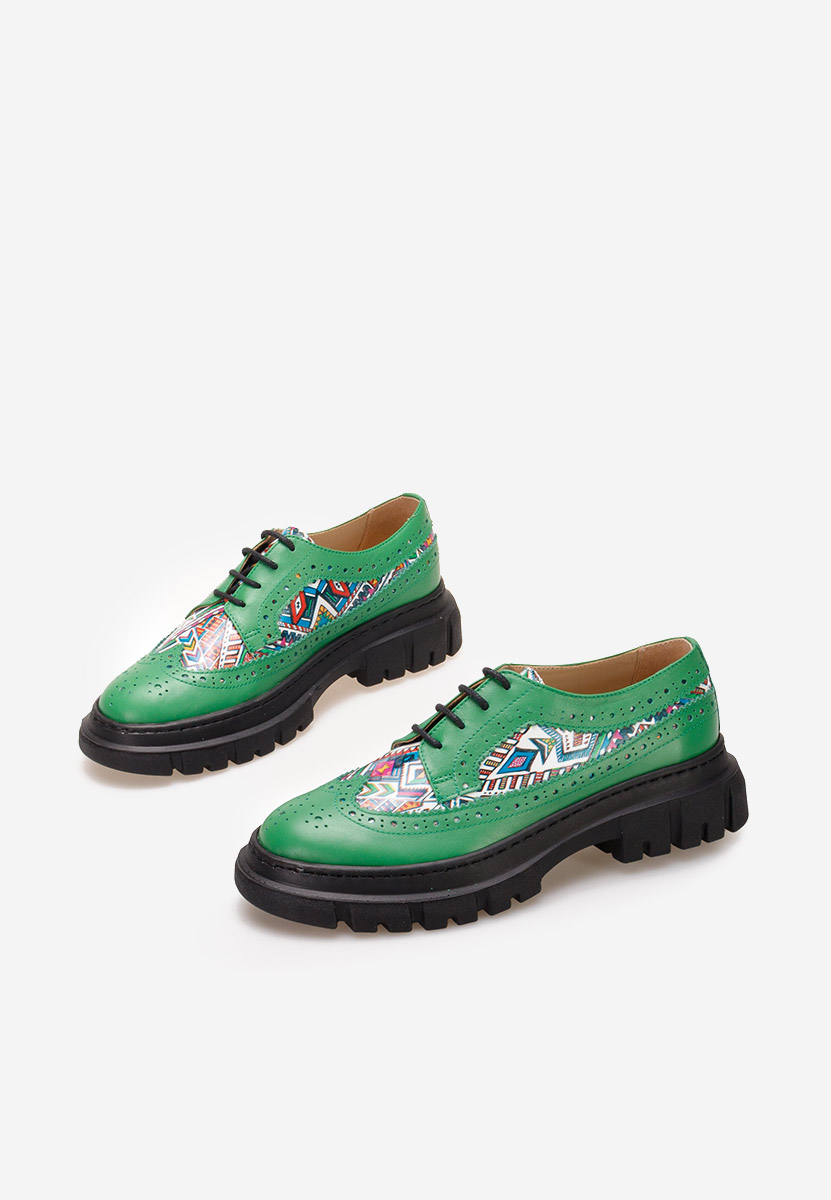 Zelené dámské brogue obuv Henise V5