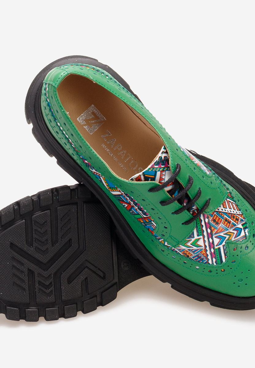 Zelené dámské brogue obuv Henise V5