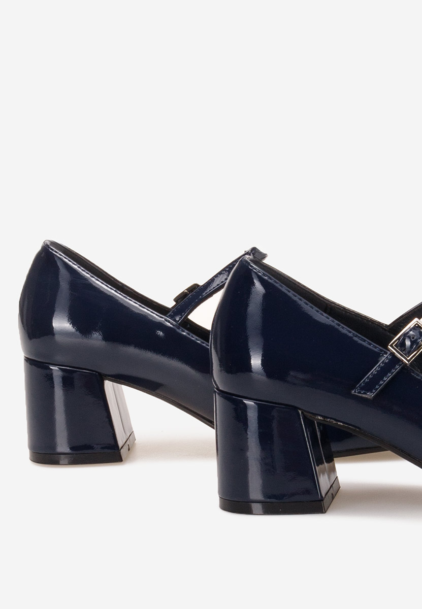 Tmavě modré lodičky na hrubém podpatku Erosa