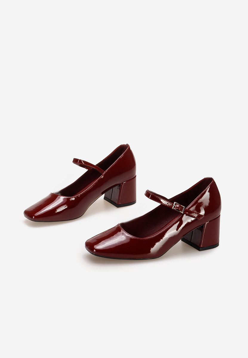 Bordové lodičky na hrubém podpatku Erosa