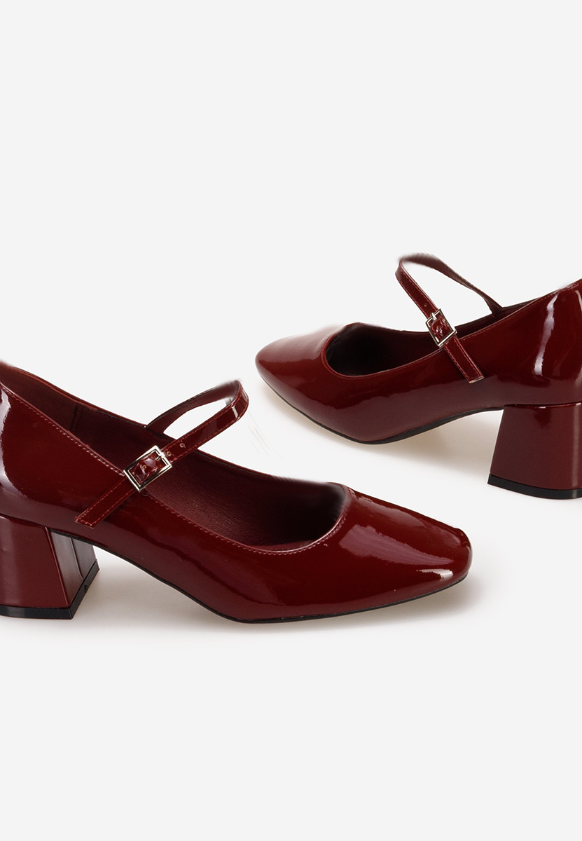 Bordové lodičky na hrubém podpatku Erosa