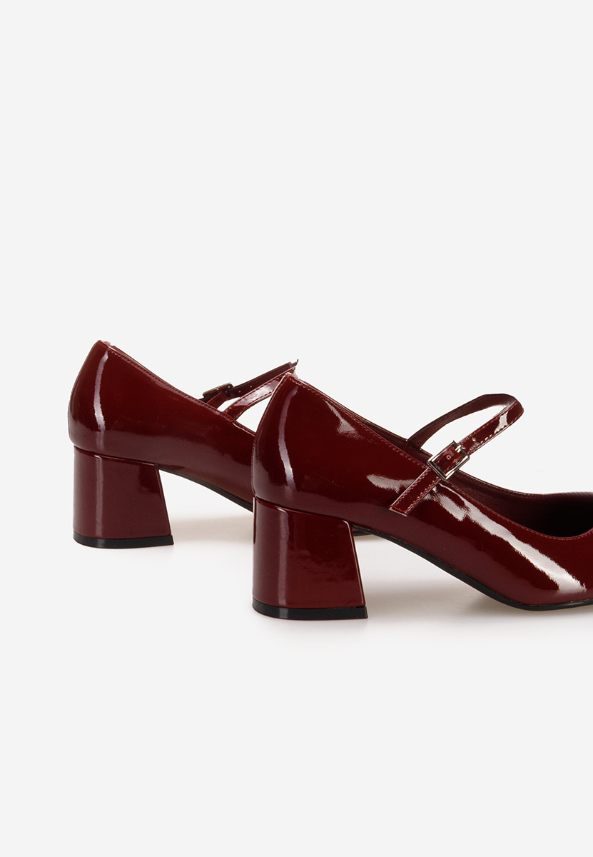 Bordové lodičky na hrubém podpatku Erosa