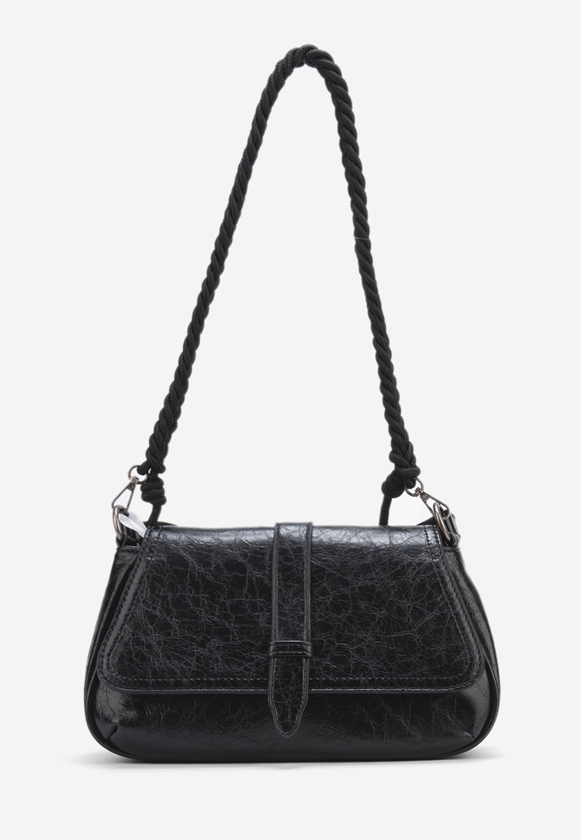 Černá rukojeť kabelky Tinsia