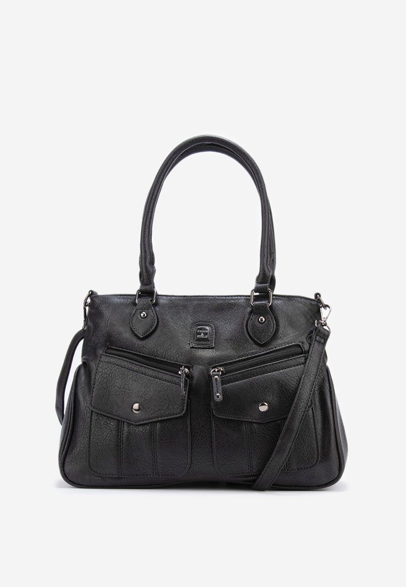 Černá rukojeť kabelky Zaura