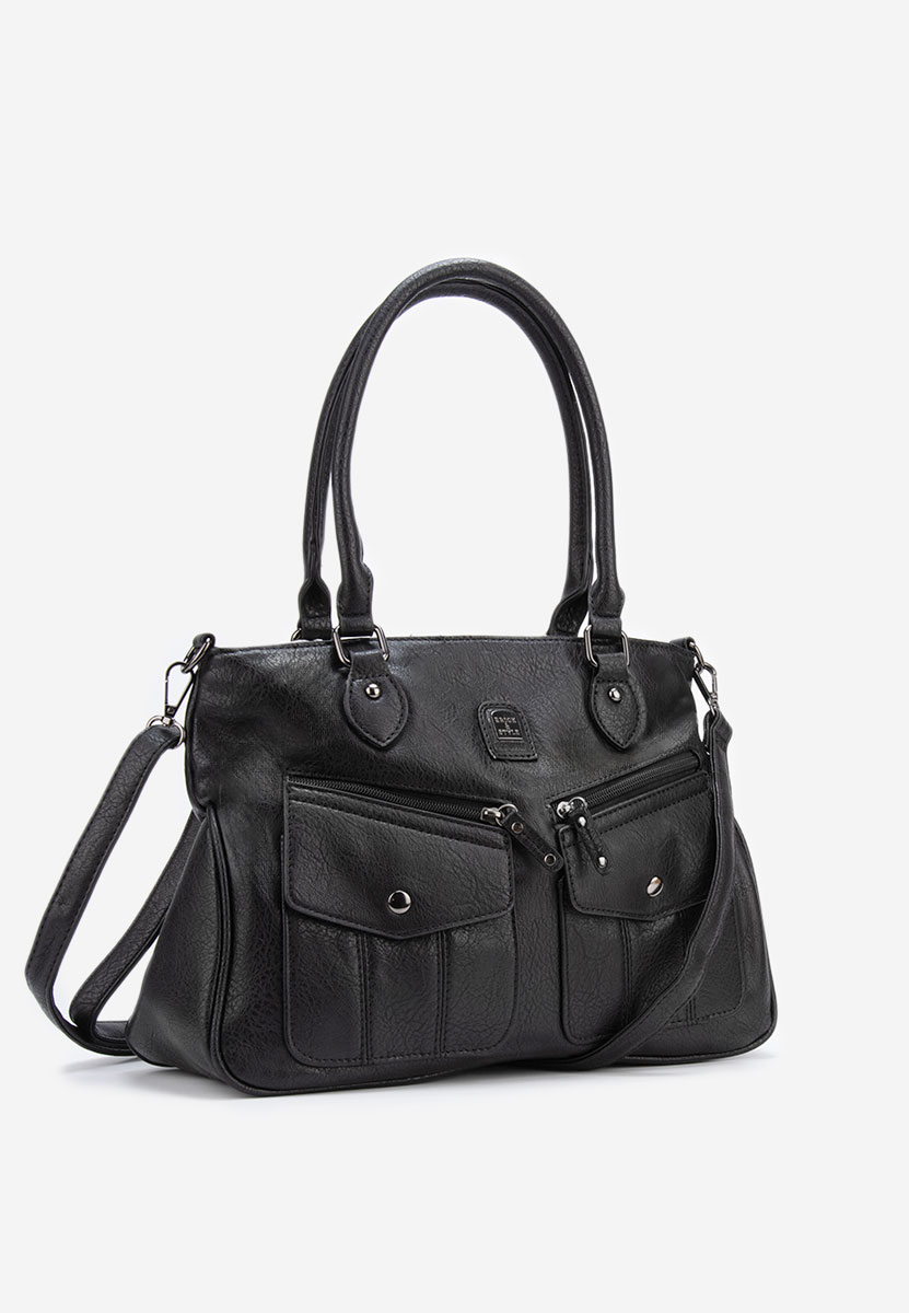 Černá rukojeť kabelky Zaura