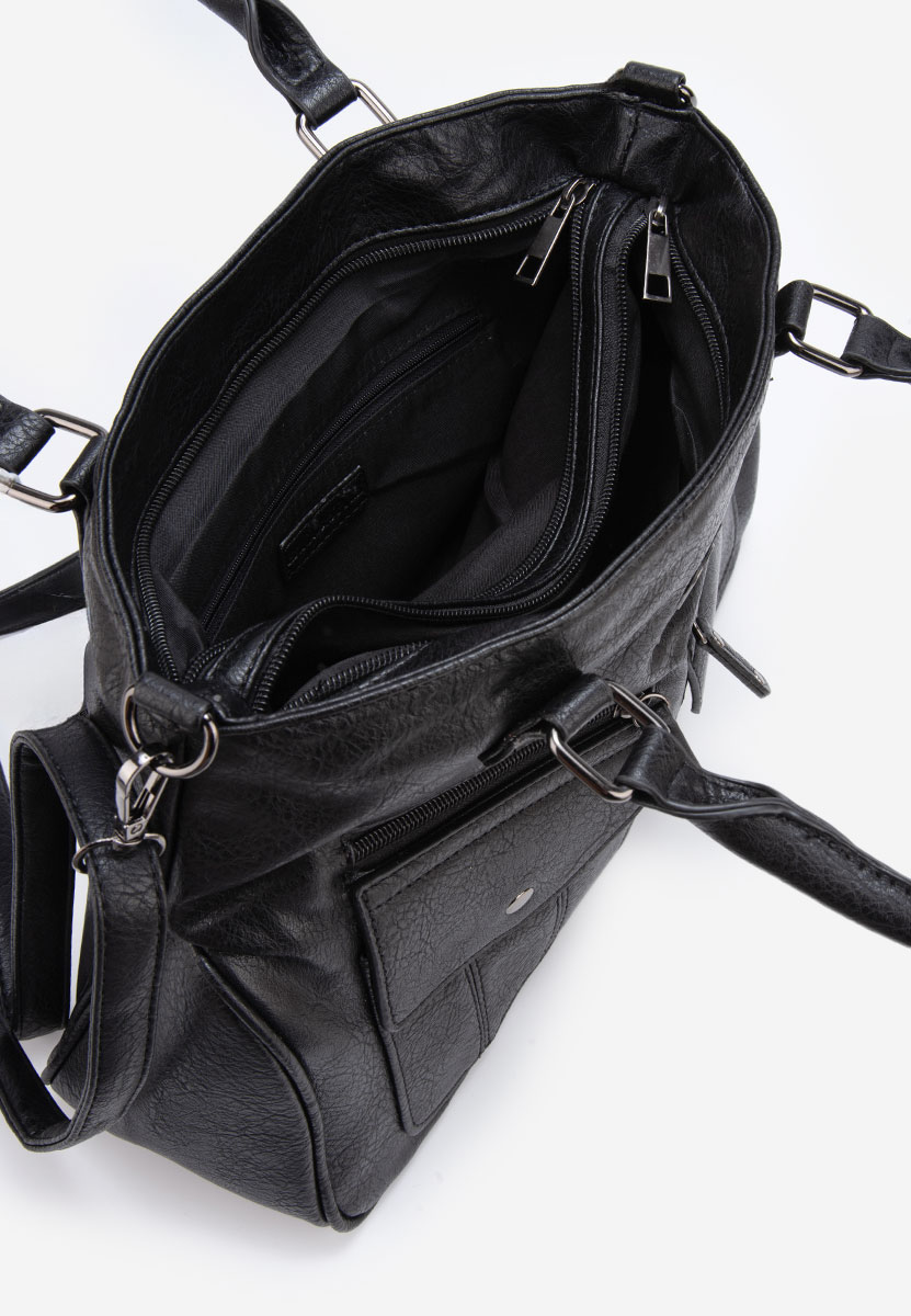 Černá rukojeť kabelky Zaura