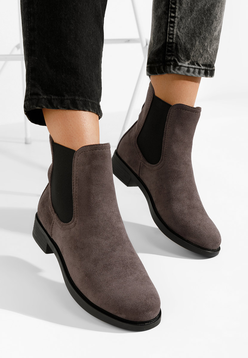 Šedé dámské chelsea boty Zelmira