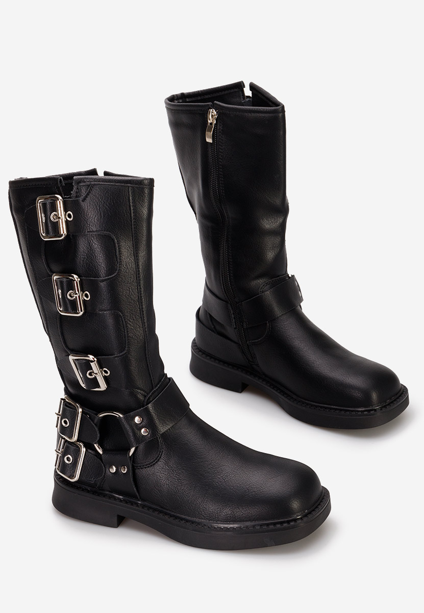 Černé dívčí kozačky Radella