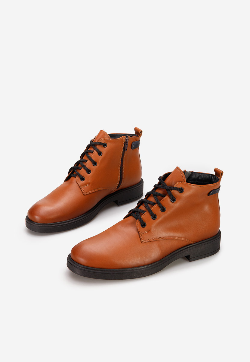 Camelové pánské kožené kotníkové boty Fresco