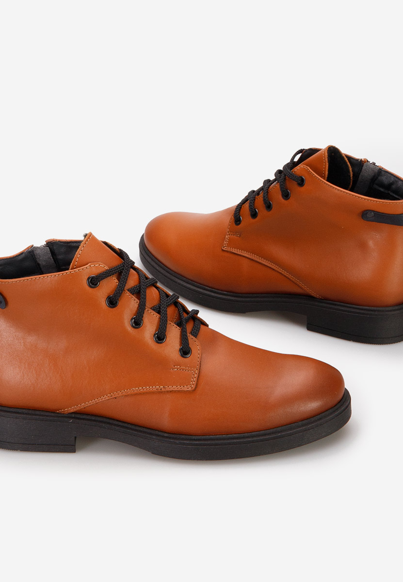 Camelové pánské kožené kotníkové boty Fresco