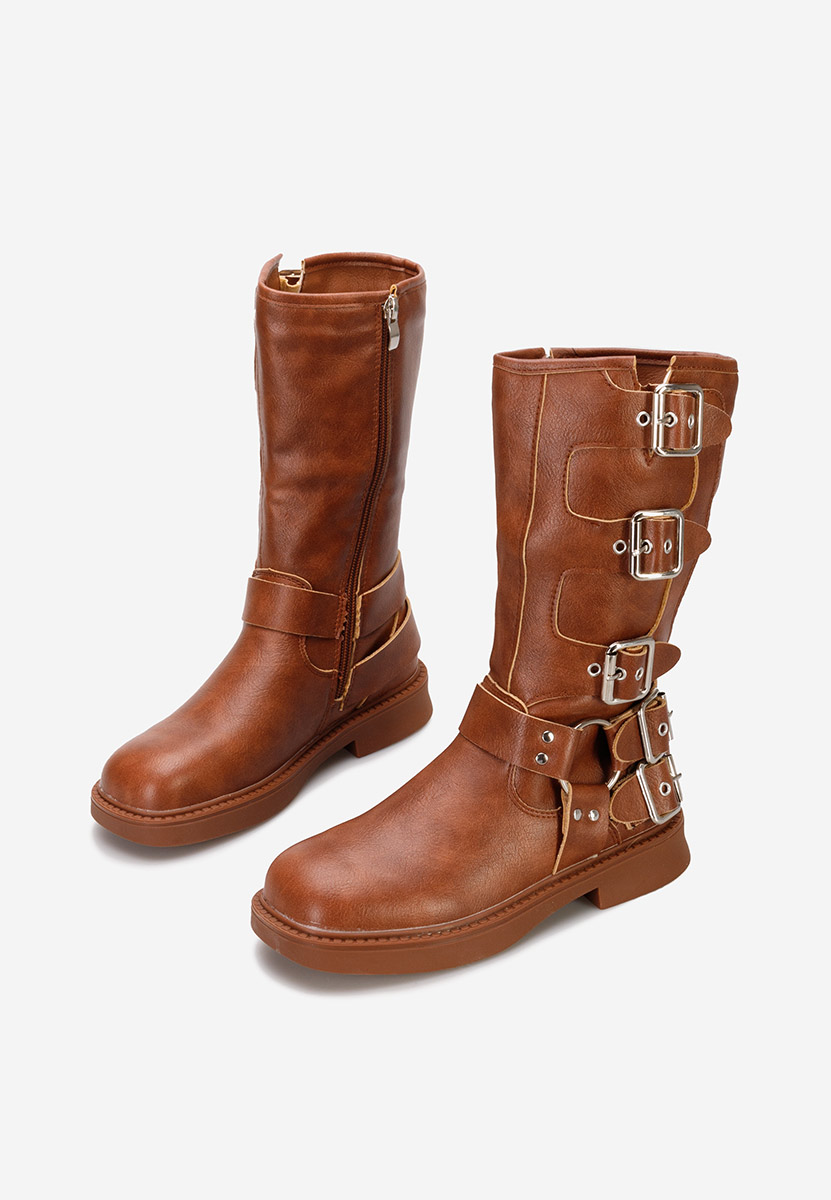 Hnedé dívčí kozačky Radella